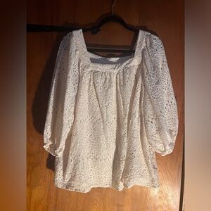 Blouse eyelet with a liner by Lauren Conrad size 1X